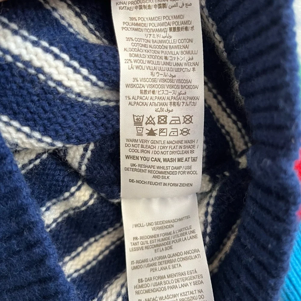 Mini Boden Striped Wool Blend Sweater Size 3-4Y Gender Neutral Primary Classic - Picture 6 of 6